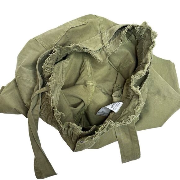 Hudson remi high rise paperbag straight leg pants in olive green size 30 - Picture 9 of 16